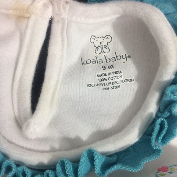 Koala Baby 9M White Cupcake Embroidered Bodysuit - Picture 3 of 5